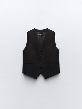 ZARA Black Tailored Vest